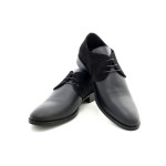 Елегантни мъжки обувки от естествена кожа МН Tommy 280101 черен | Мъжки официални обувки 