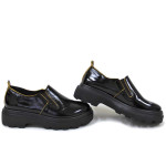 Анатомични лачени обувки, естествена кожа, ластик, дамски / НЛМ 280-Астра черен-жълт