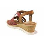Дамски сандали на платформа, еко-кожа, олекотени / Remonte R6255-34 червен