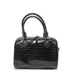 Малка немска чанта, дамска, еко-кожа, тип куфарче / Rieker H1321-00 черен