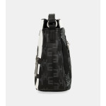 Уникална дамска чанта, еко-кожа, ретро стил, геометрични форми / Anekke 38863-184 бял-черен