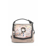 Дамска чанта, кокетна, еко-кожа, дълга дръжка, романтично приключение / Anekke 38823-403 розов