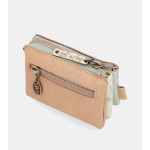 Малко дамско портмоне, еко-кожа, три джоба, верижка за ключове, лого / Anekke 38729-010 син