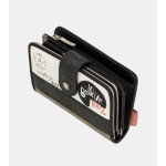 Дамско портмоне, средно, еко-кожа, RFID защита от кражба, ретро елементи / Anekke 38869-902 бял-черен