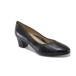 Дамски обувки на ток от естествена кожа, ANTISHOKK ходило / Caprice 9-22301-43 черен