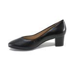 Дамски обувки на ток от естествена кожа, ANTISHOKK ходило / Caprice 9-22301-43 черен