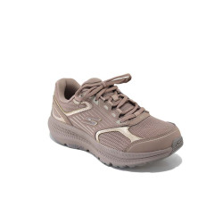 Дамски маратонки, текстил, дишаща стелка GOGA MAT, леки, гъвкави / Skechers 128606 св.кафяв