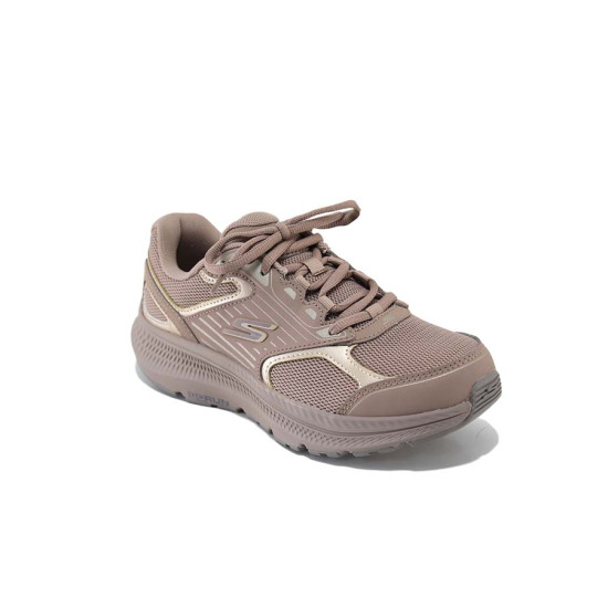 Дамски маратонки, текстил, дишаща стелка GOGA MAT, леки, гъвкави / Skechers 128606 св.кафяв