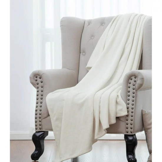 Тънко поларено одеяло Бежово или Сиво