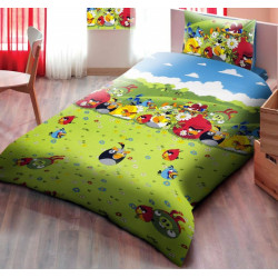Детско спално бельо от ранфорс Angry Birds