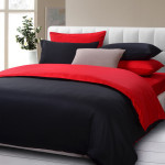 Спално бельо и шалте 1+1 - Черно и червено
