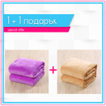 Одеяла 1+1 - бежово + лилаво