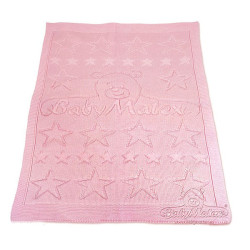 Плетено одеяло бебешко в розово