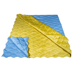 Двулицево шалте от микрофибър Синьо и Жълто