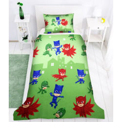 Детско спално бельо PJ Masks в зелено