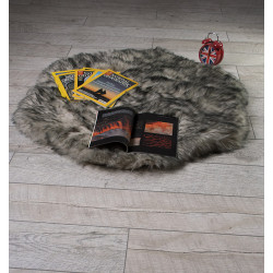 Луксозно кръгло килимче от кожа СИВО