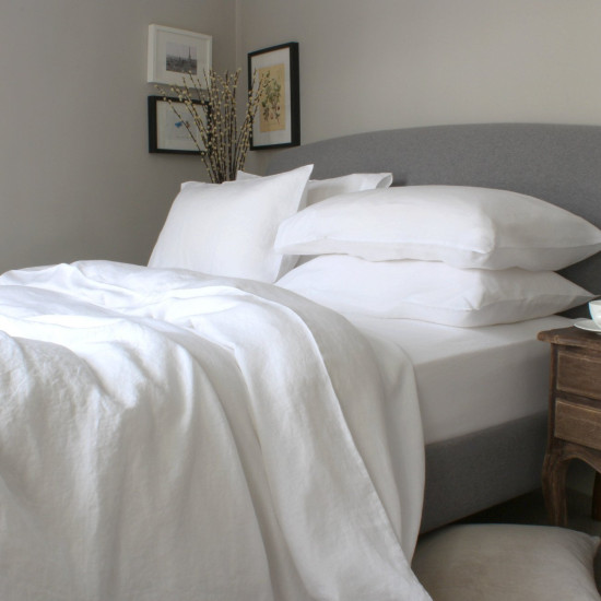 Хотелско спално бельо в бяло Ранфорс
