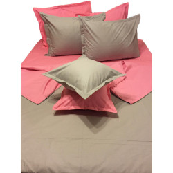 Колоритно спално бельо ранфорс Розово и Сиво