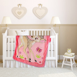 Пухкаво бебешко одеяло сърничка Розово