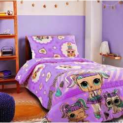 Детско спално бельо ранфорс LoL purple