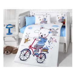 Луксозно бебешко спално бельо Мече с колело