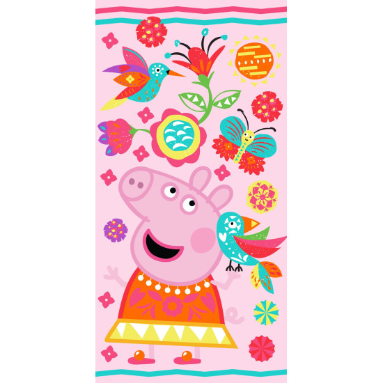 Памучна плажна кърпа Peppa Pig розово