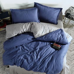 Спално бельо с олекотена завивка Синьо и Сиво