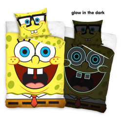 Светещо спално бельо Sponge Bob
