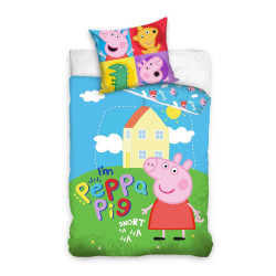 Спално бельо Peppa Pig памучен сатен