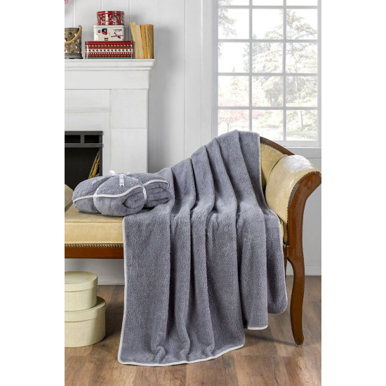 Топло и пухкаво одеяло от уелсофт сиво
