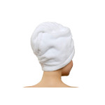 Кърпа за глава с копче Бяла