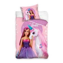 Спално бельо 3D Barbie Unicorn памучен сатен