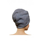 Хавлиена кърпа за глава с копче сиво