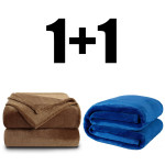 2 броя пухкаво одеяло ХИТ 150/210 в синьо и кафяво