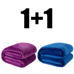 2 броя пухкаво одеяло ХИТ 150/210 в синьо и лилаво