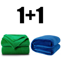 2 броя пухкаво одеяло ХИТ 150/210 в синьо и зелено