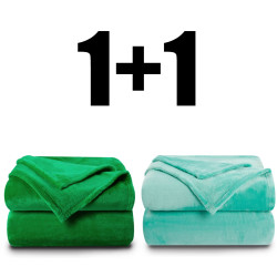 2 броя пухкаво одеяло ХИТ 150/210 в аква и зелено