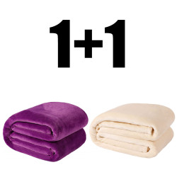 2 броя пухкаво одеяло ХИТ 200/210 в бежово и лилаво
