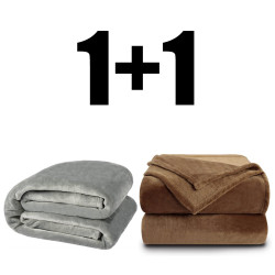 2 броя пухкаво одеяло ХИТ 200/210 в кафяво и сиво