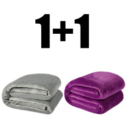 2 броя пухкаво одеяло ХИТ 200/210 в лилаво и сиво