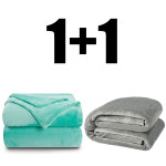 2 броя пухкаво одеяло ХИТ 200/210 в сиво и аква