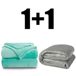 2 броя пухкаво одеяло ХИТ 200/210 в сиво и аква