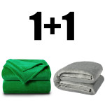 2 броя пухкаво одеяло ХИТ 200/210 в сиво и зелено