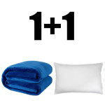 Пухкаво одеяло ХИТ 150/210 в синьо и възглавница