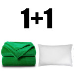 Пухкаво одеяло ХИТ 150/210 в зелено и възглавница
