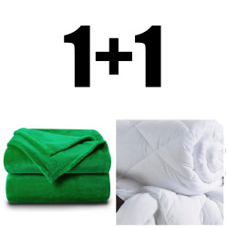 Пухкаво одеяло ХИТ 150/210 в зелено и зимна олекотена завивка