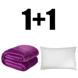 Пухкаво одеяло ХИТ 200/210 в лилаво и възглавница