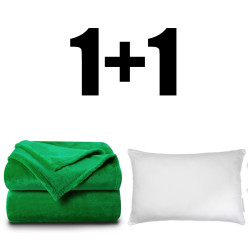 Пухкаво одеяло ХИТ 200/210 в зелено и възглавница