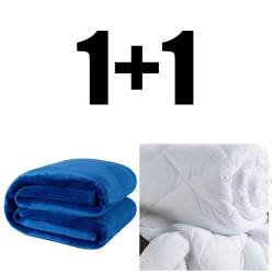 Пухкаво одеяло ХИТ 200/210 в синьо и зимна олекотена завивка