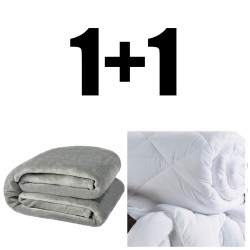 Пухкаво одеяло ХИТ 200/210 в сиво и зимна олекотена завивка